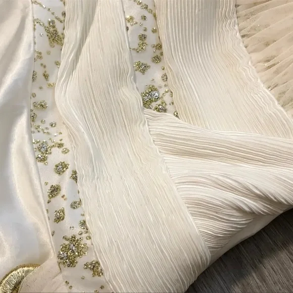 White Satin Prom Maxi Dress - Picture 5 of 10